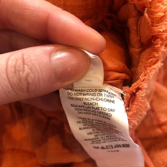 Free People Paloma Embroidered Bishop Sleeve Top And Shorts Set In Copper Size S - Picture 4 of 10